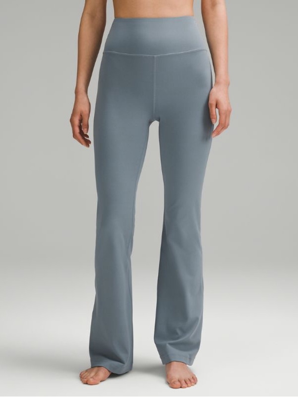 Lululemon *Asia Fit Groove Super High Rise Flared Pant Belgian Blue Grey Size XS
